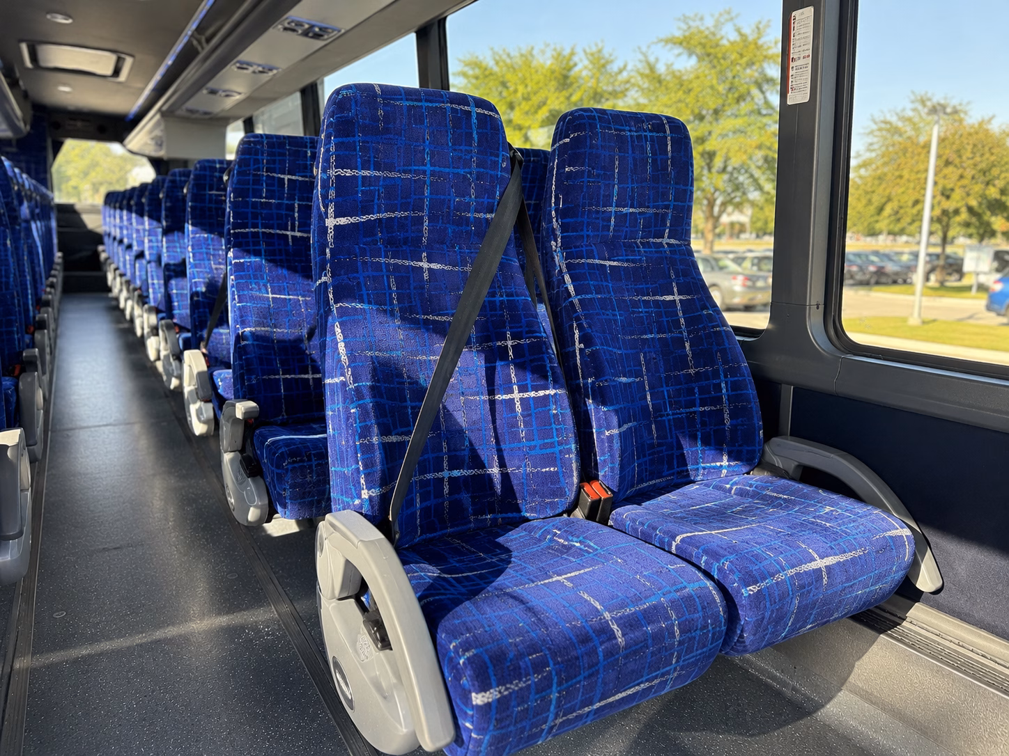 56 passenger charter bus inside