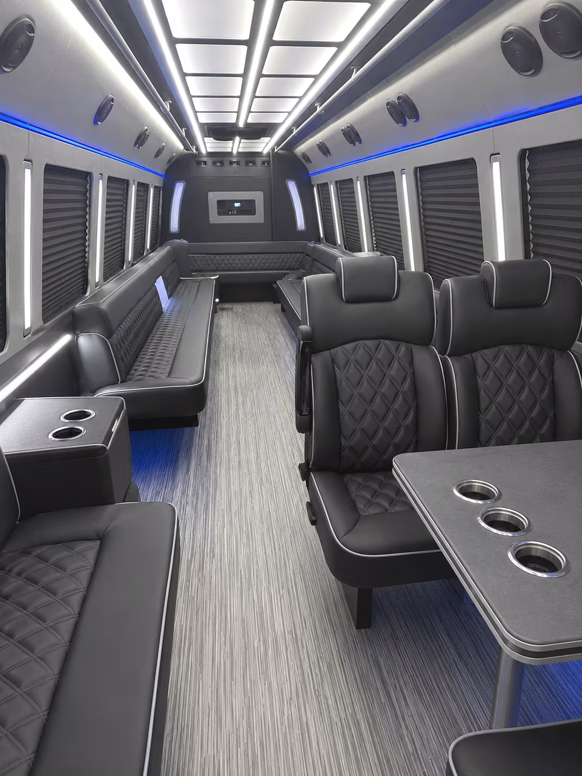 edmond 25 passenger party bus inside