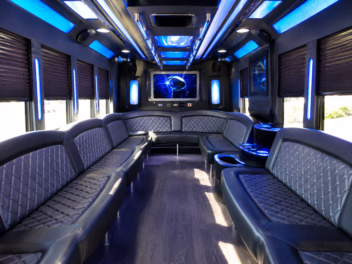 edmond 28 passenger party bus inside