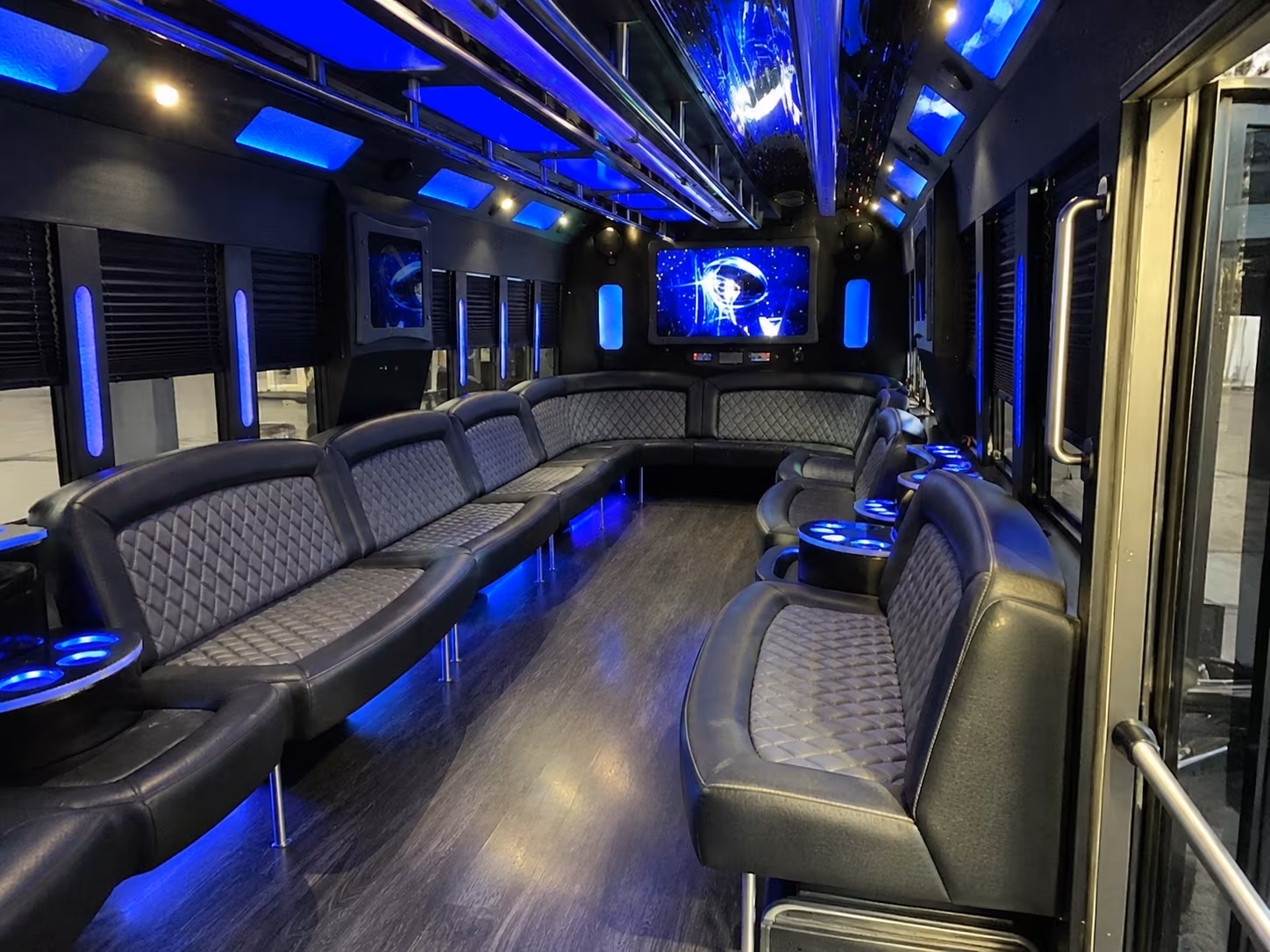 edmond 28 passenger party bus interior