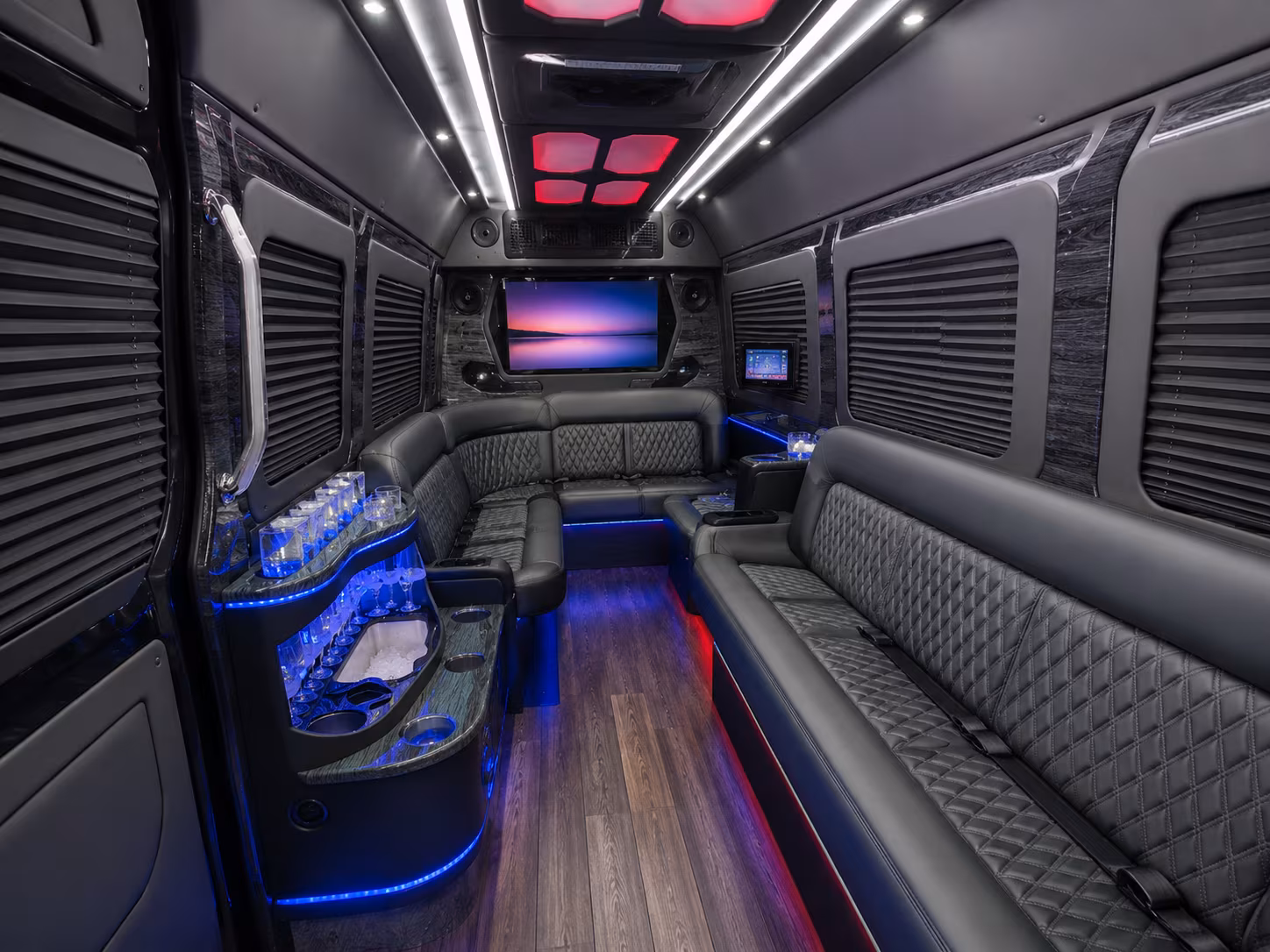 edmond 30 passenger party bus inside