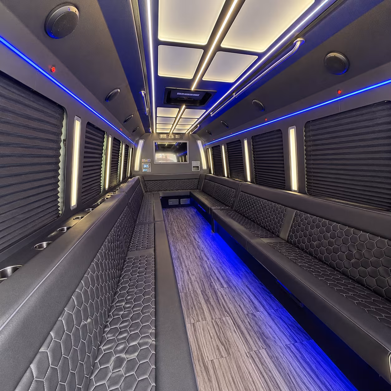edmond 30 passenger party bus interior
