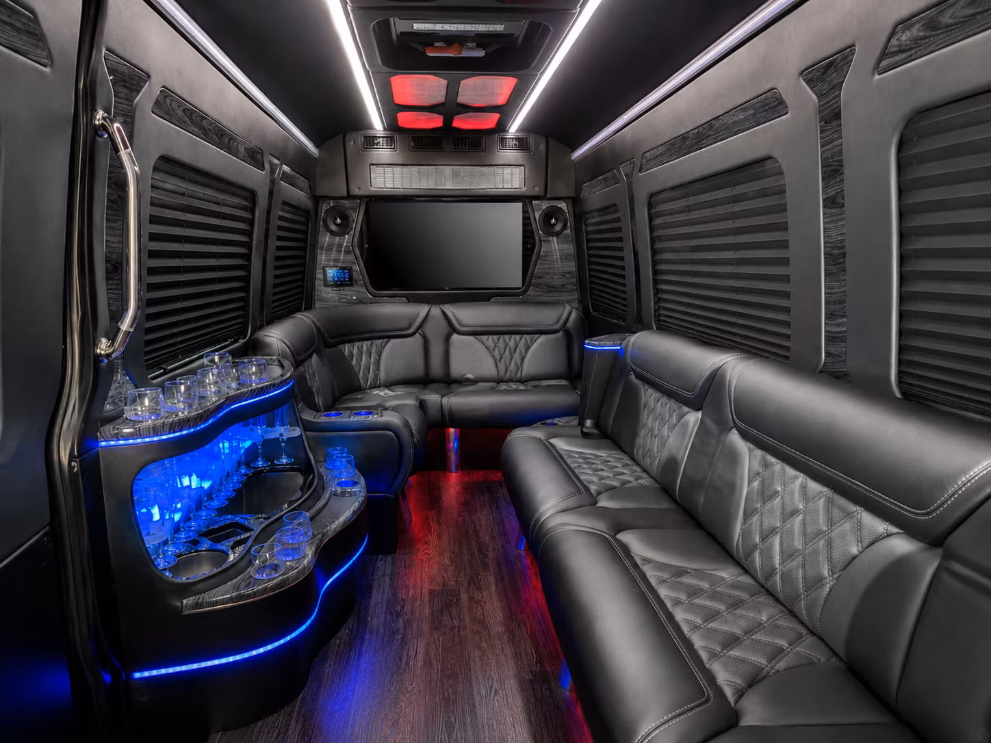 edmond 40 passenger party bus interior